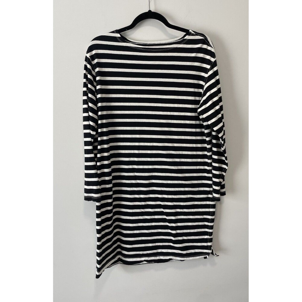 Everlane Dress Womens Small Black White Striped Nautical Coverup Basic Preppy